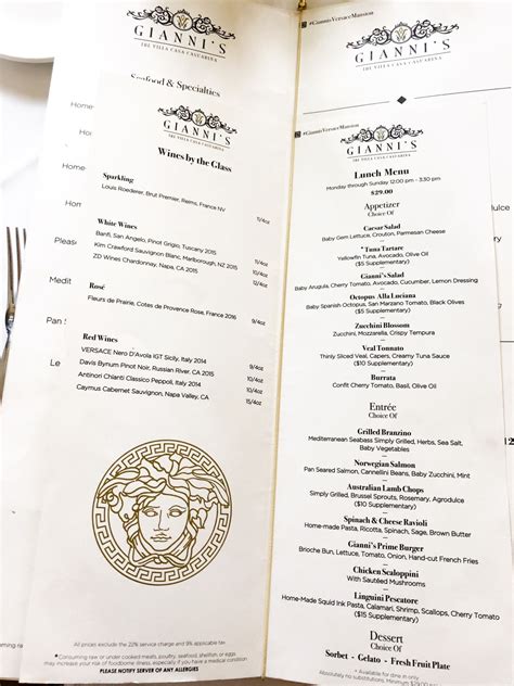 ristorante versace miami menu|restaurant inside versace mansion.